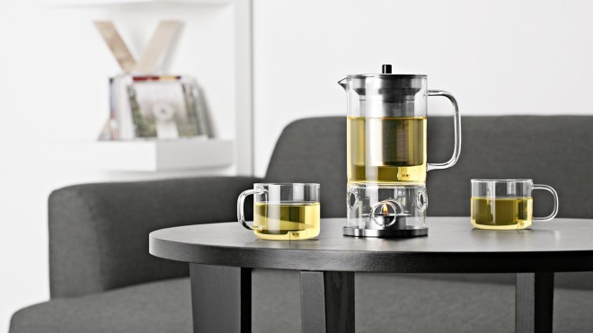 glass teapot infuser with warmer