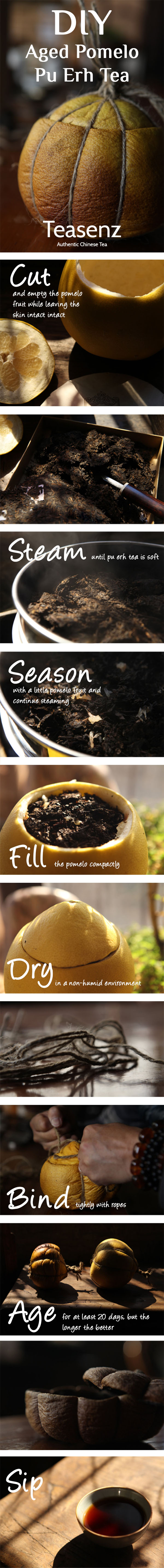 pu erh tea aged in pomelo fruit